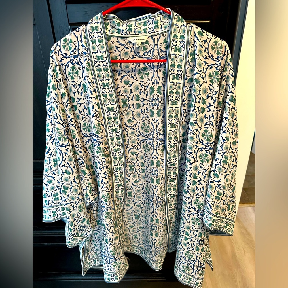 Max Studio Floral Vine Print Kimono 1X